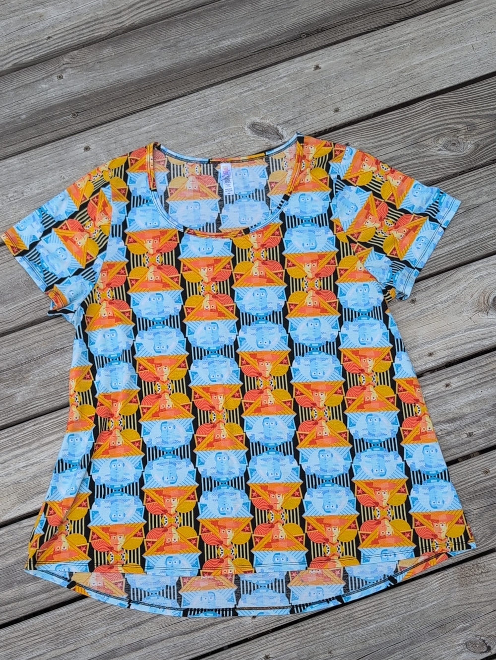 LuLaRoe Women's Toy Story Buzz & Woody Geometric Print